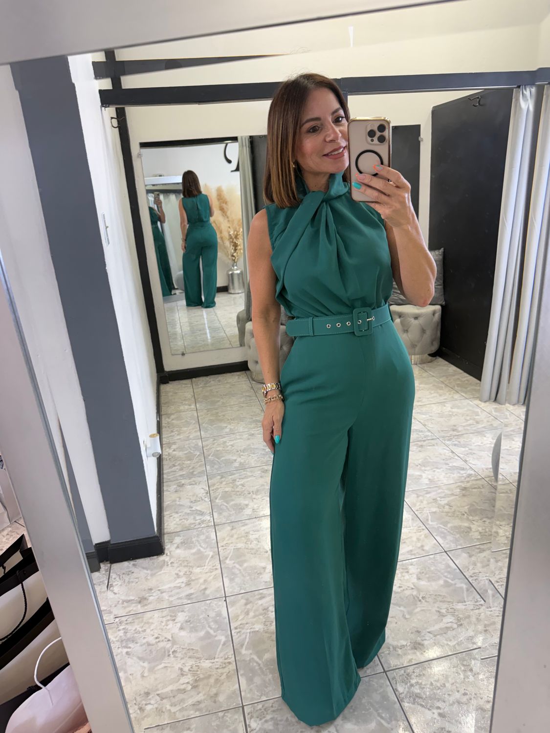 Teal Woven Jumpsuit
