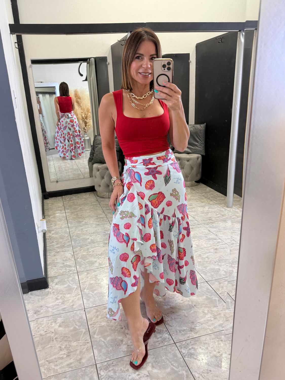 Mar Azul Wrapped Skirt