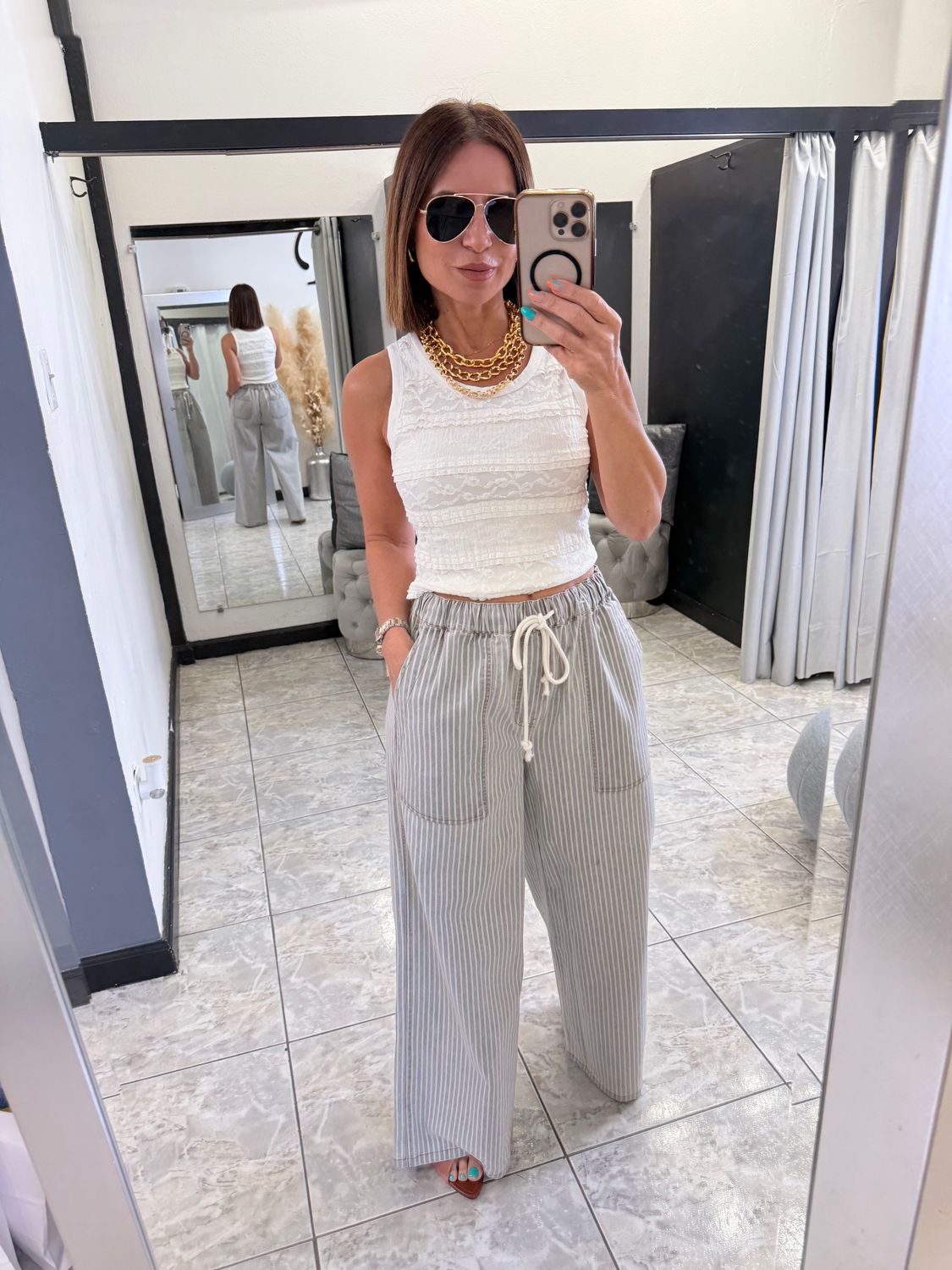 Off White Lace Top