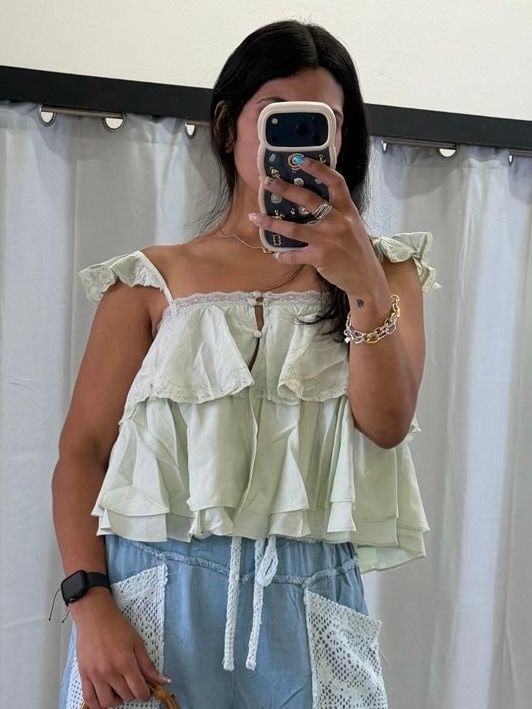 Sage Boho Top