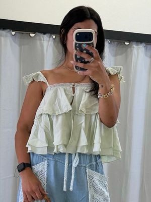 Sage Boho Top