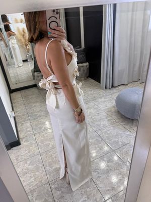 Light Natural Flower Details Crop Top And Skirt Set
