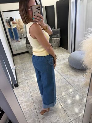 Denim Bow Detail Pant