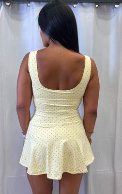 Yellow, Navy Or Pink Polka Dots Romper