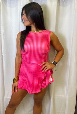Pink/Red Gingham Romper