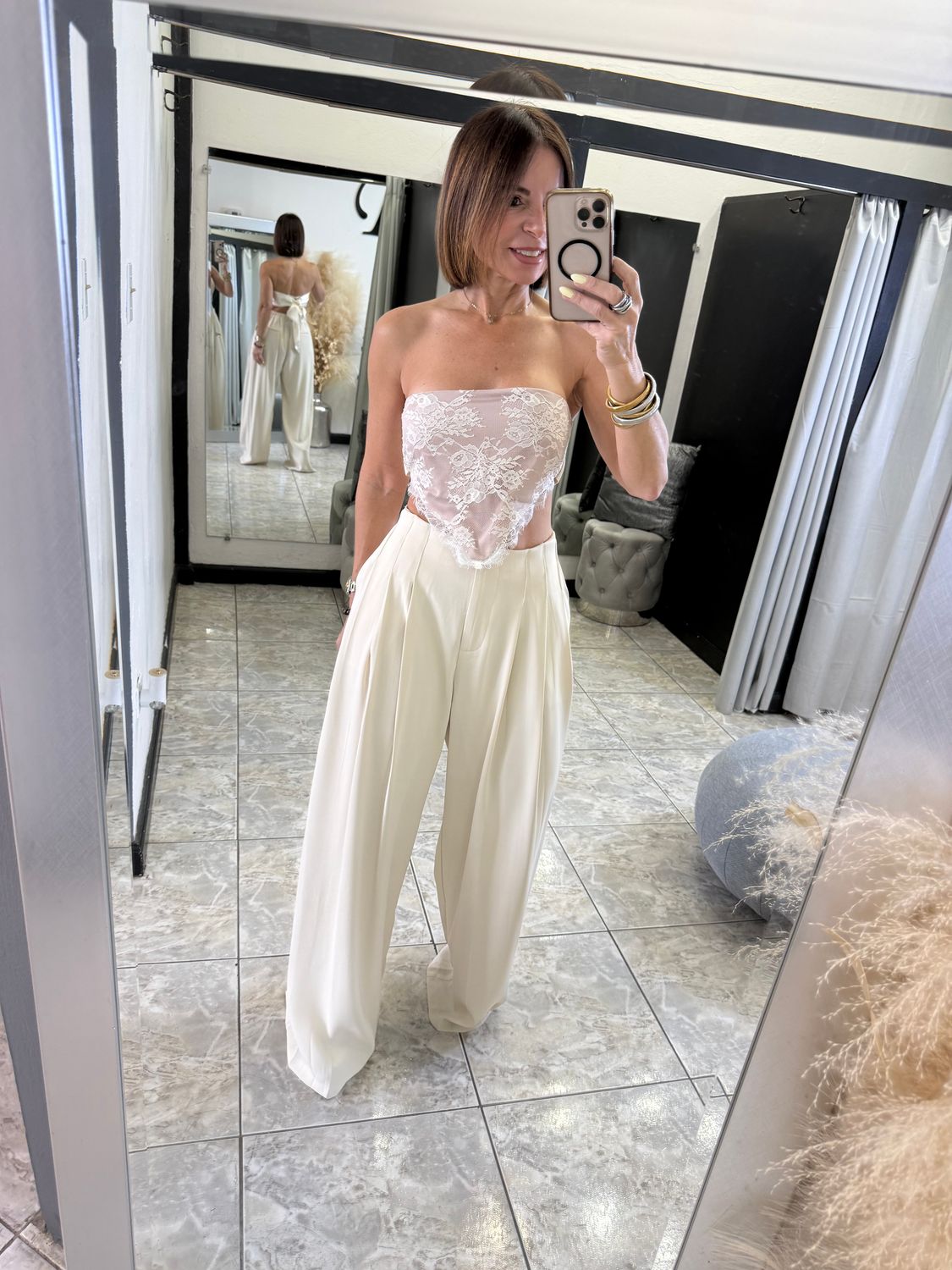 Natural Or Black Lace Top