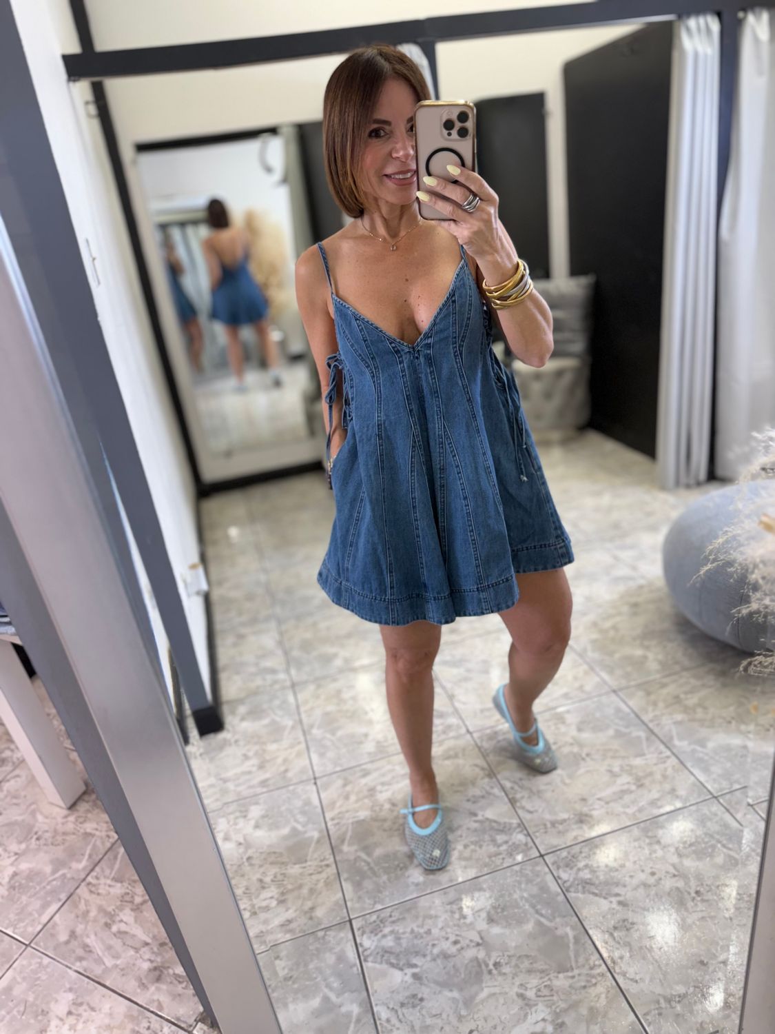 Medium Blue Denim Romper