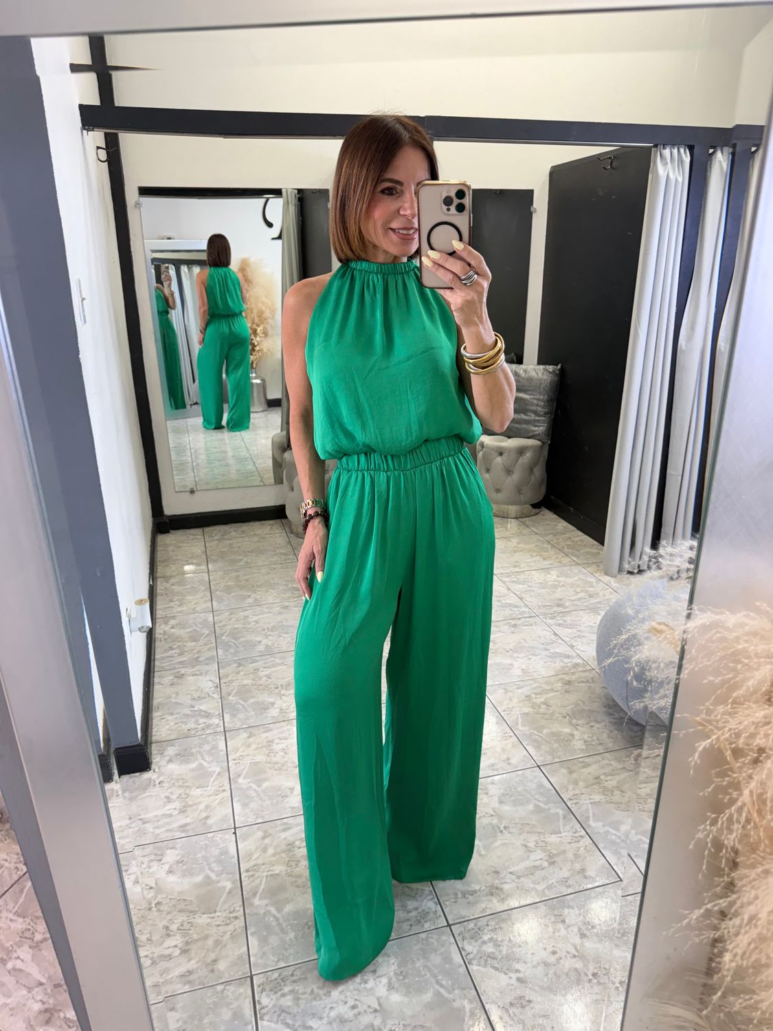 Green Top And Pant Set