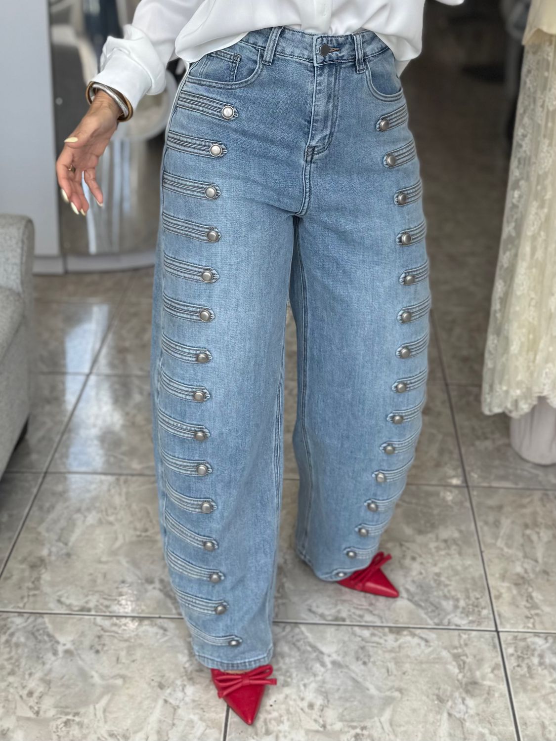 Light Military Detail Jean