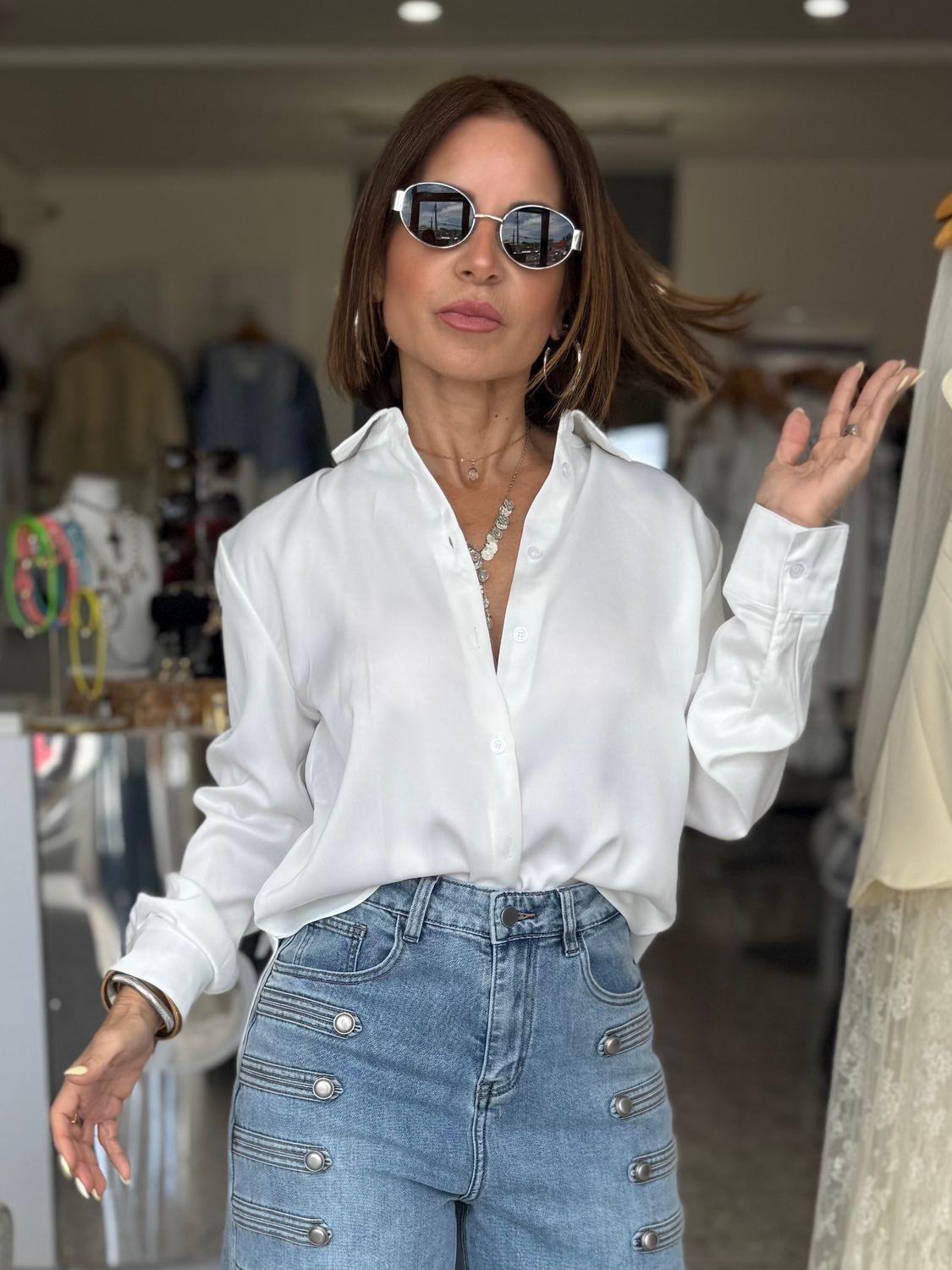 White Long Sleeve Top