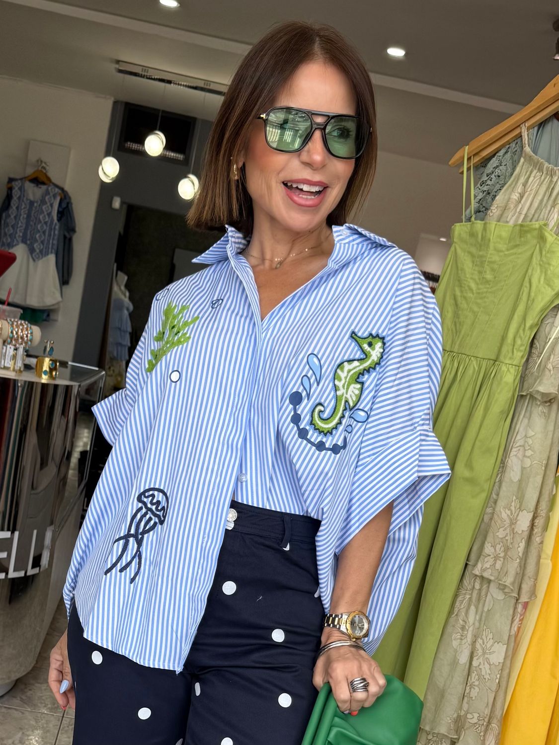 Blue Stripes Summer Top