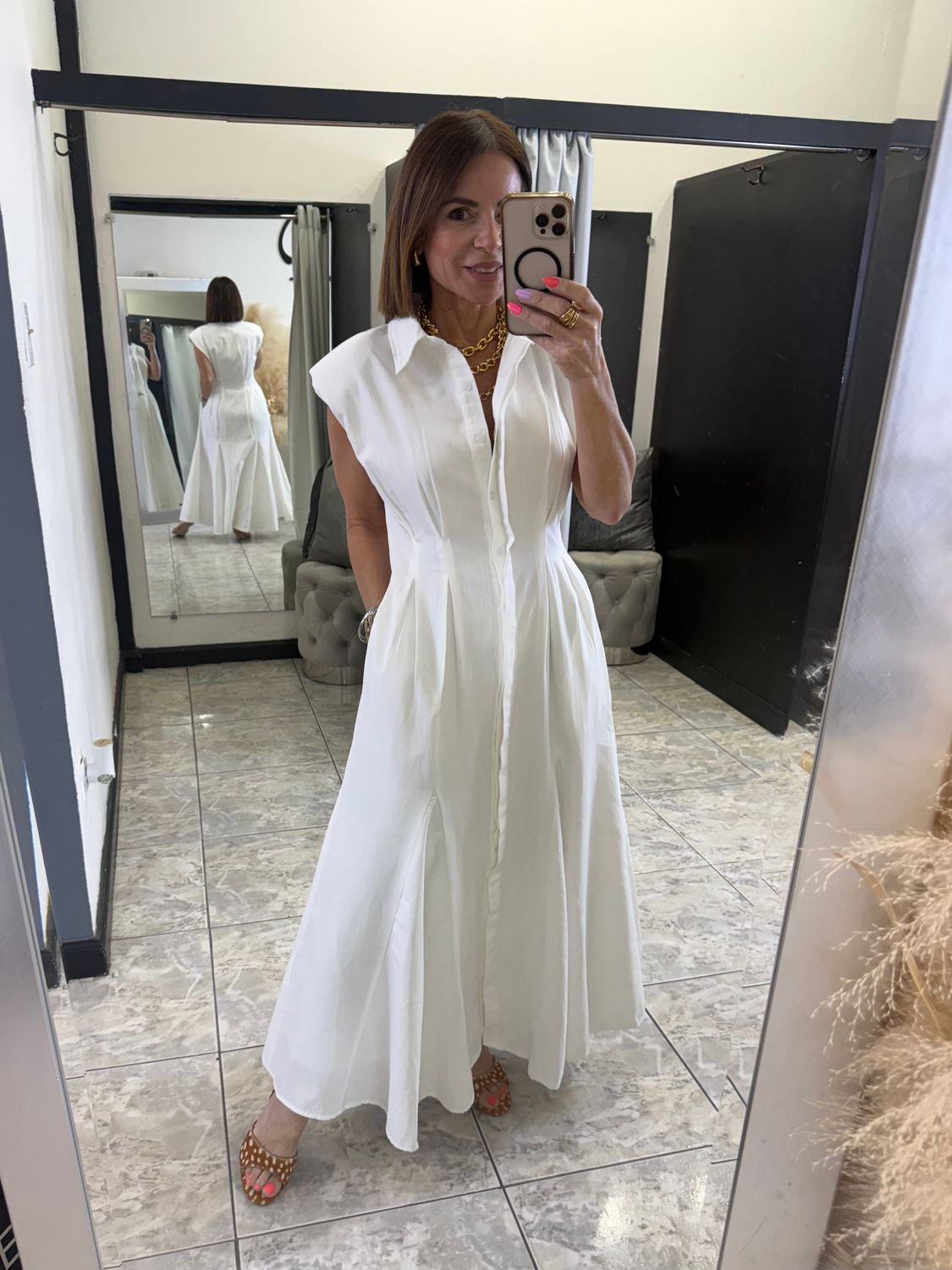 White Classic Long Dress