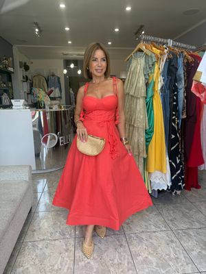 Mint Or Coral Midi Dress