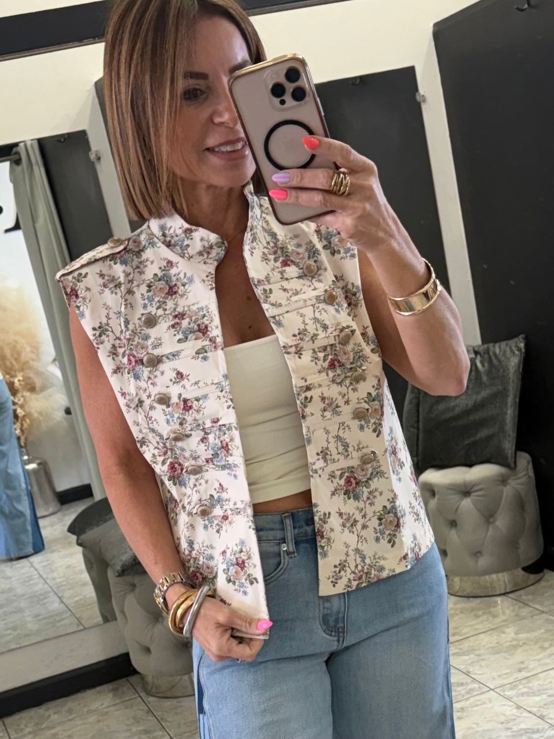 Floral Napoleon Vest