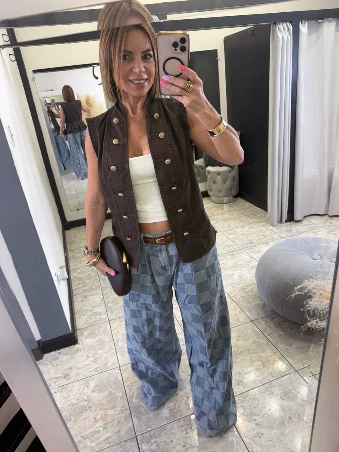 Choco Brown Vintage Vest