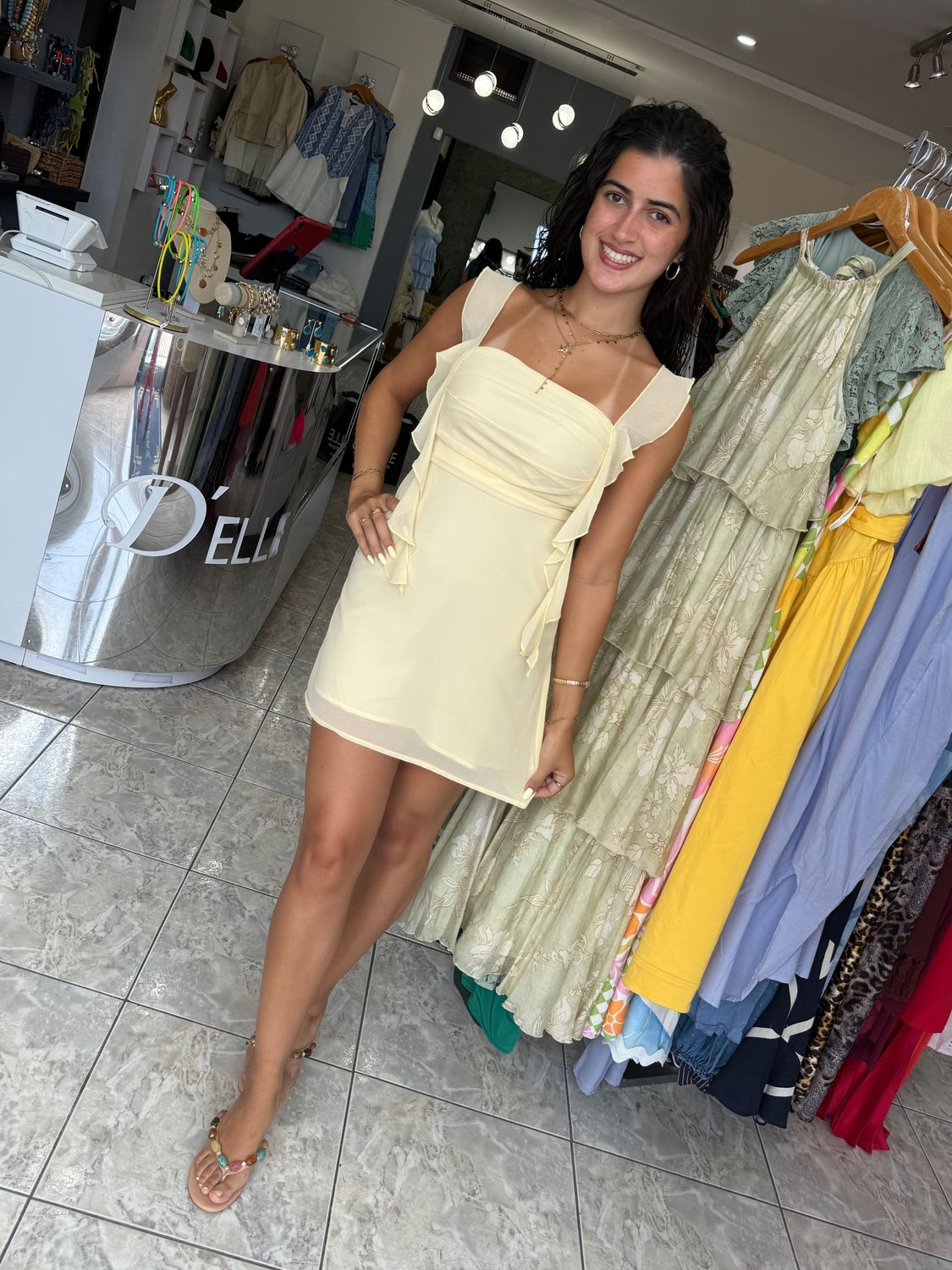 Butter Yellow Summer Short Dress