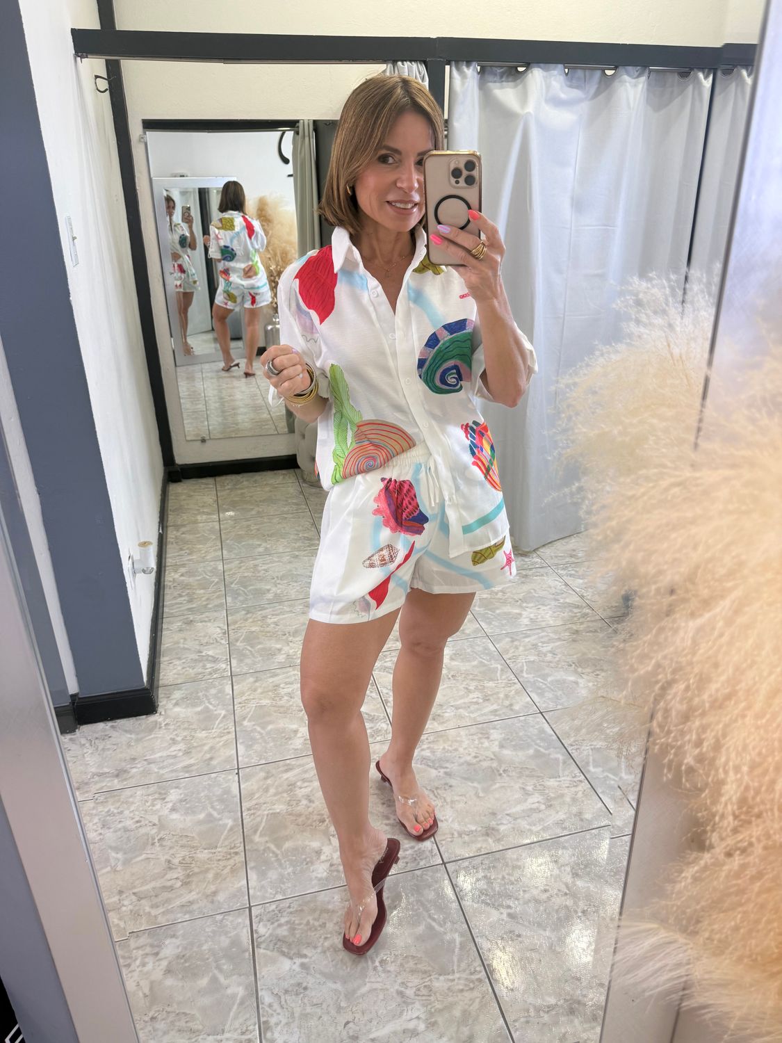 White Ocean Details Short Set