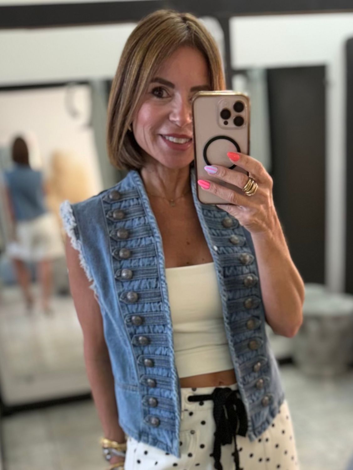 Light Denim Detail Vest