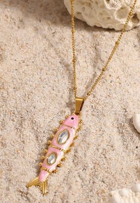 White, Pink Or Blue Fish Necklace