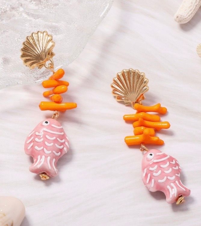 Ceramics Fish Earrings