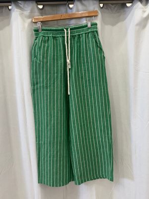 Green/White Stripes Detail Pant