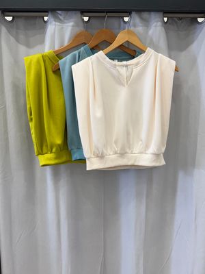 Ivory, Blue Or Green Pretty Top