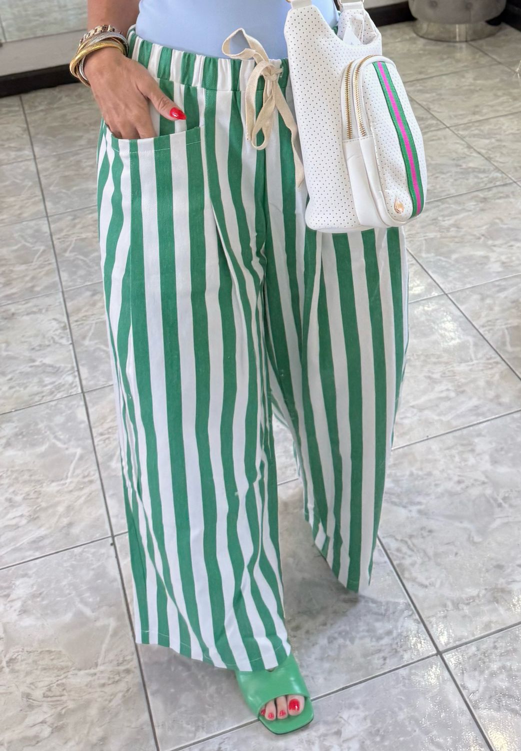 Green/White Stripes Bottom
