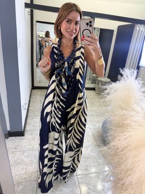 Fuschia Or Navy Loose Fit Jumpsuit