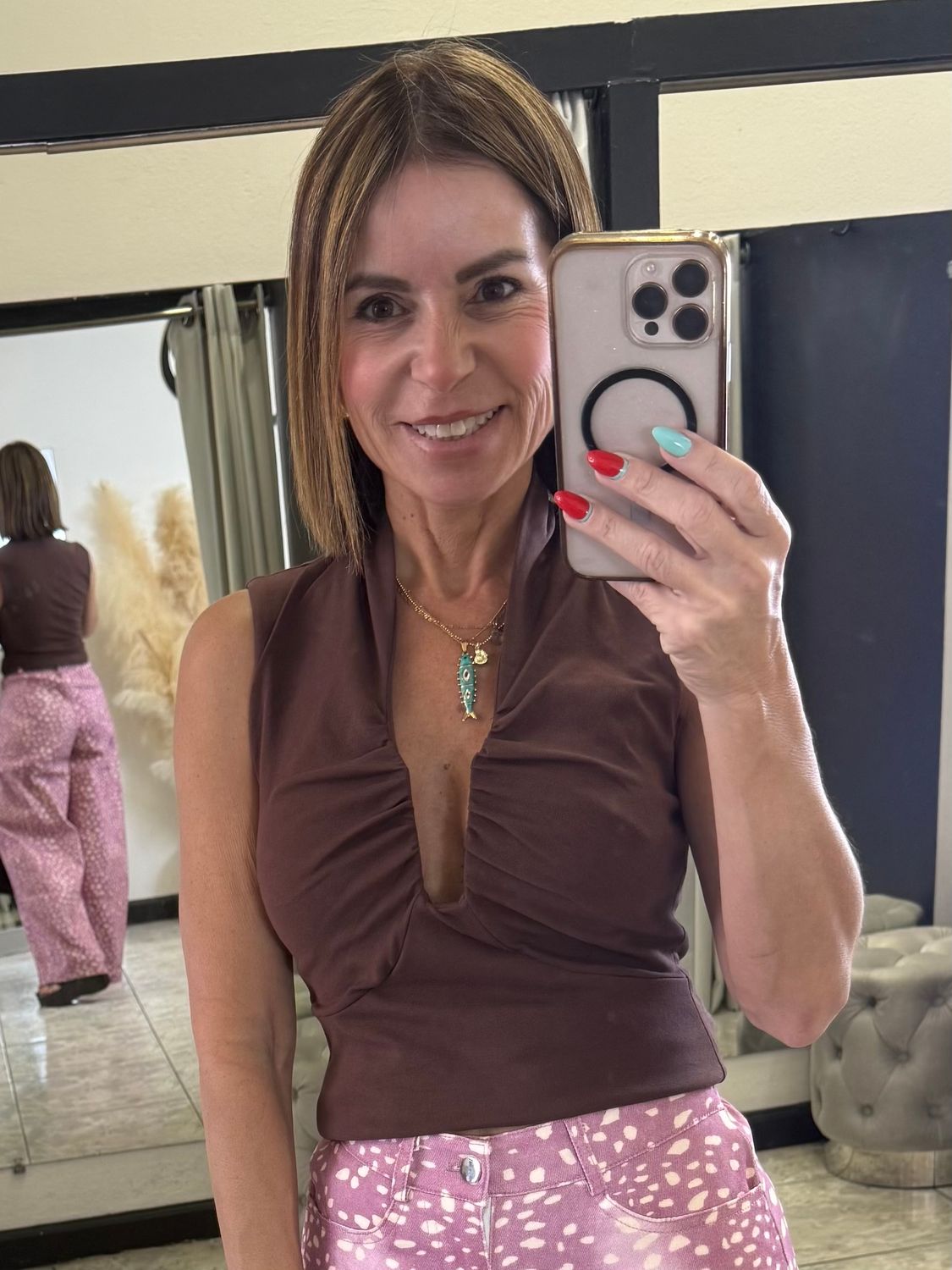 Brown Or White Basic Crop Top