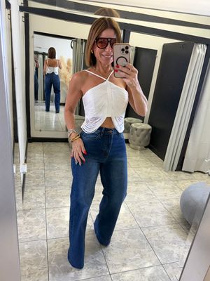 White Fringe Crop Top