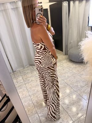 Zebra Brown Vest And Pant Set
