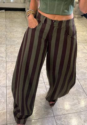 Yellow Or Green Stripes Pant