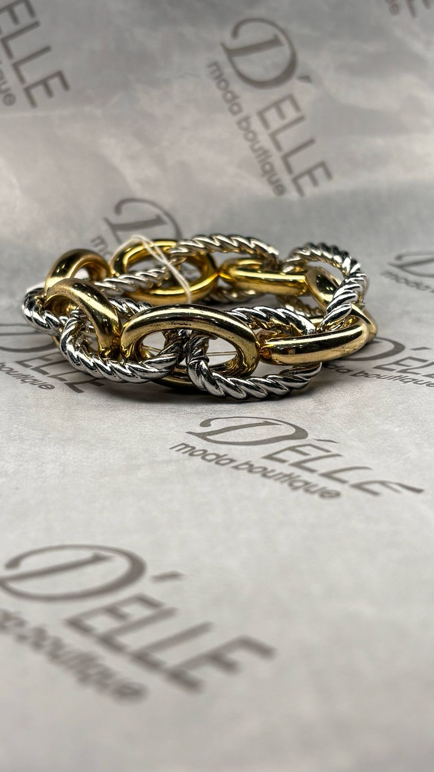 Twisted link bracelet, Color: Gold
