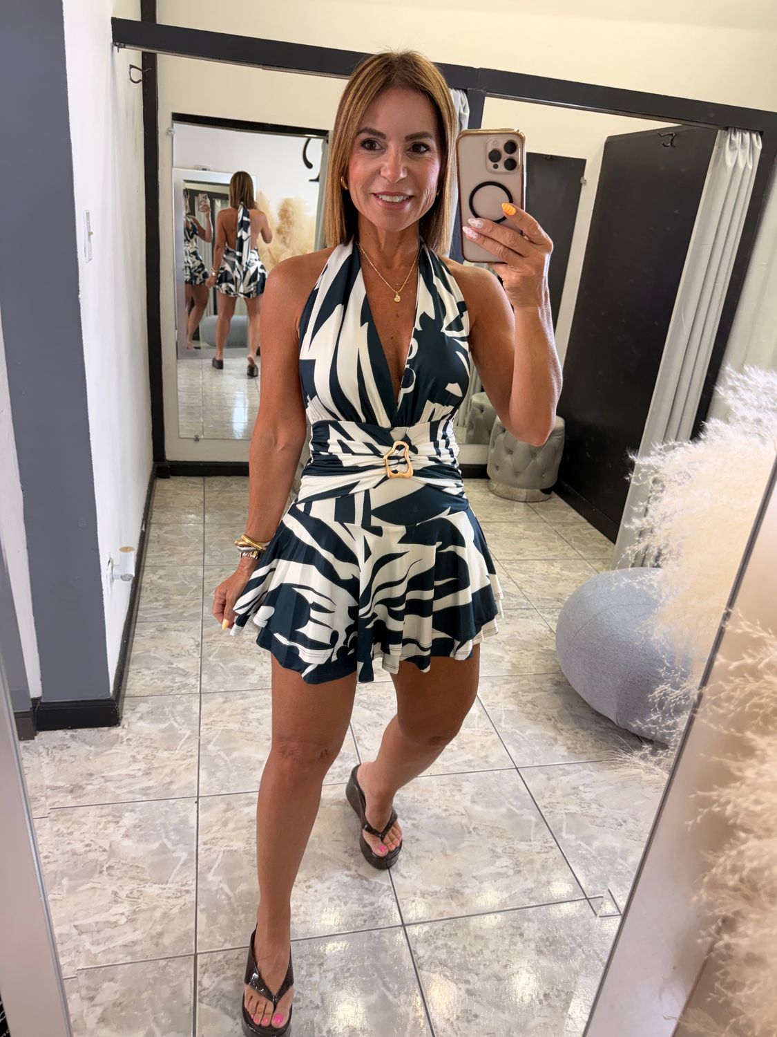 D.Navy Halter Romper