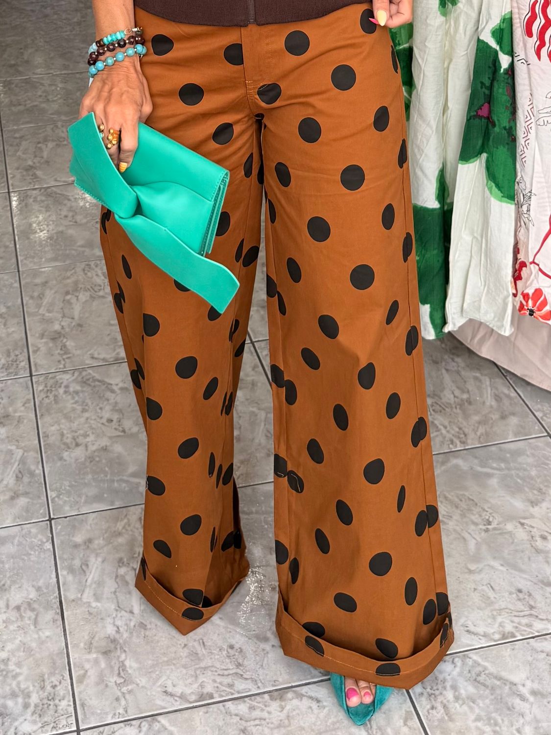 Pumpkin Polka Dots Detail Pant