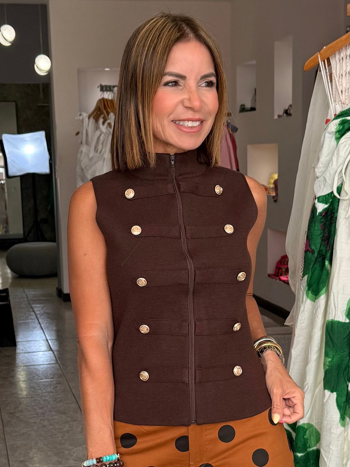Brown Or Black Knit Top
