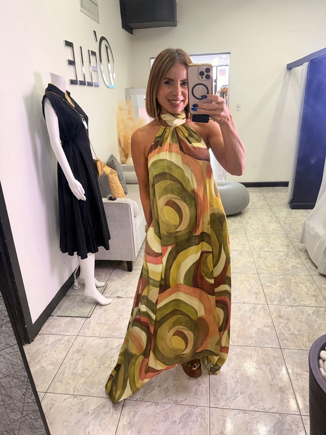 Multi Abstract Maxi Dress