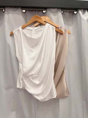 Ivory Or Beige Satin Top