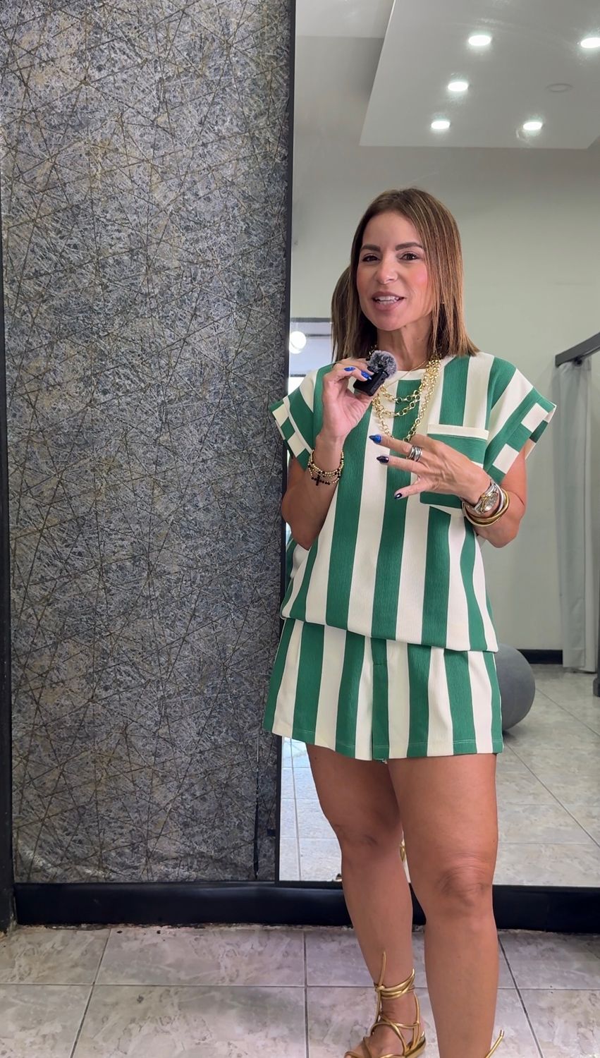 Green-Butter Yellow Short Set