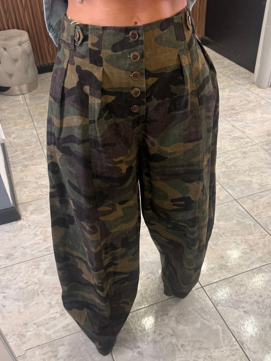 Camuflaje Wide Leg Pants