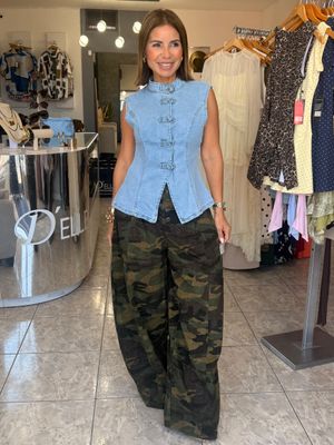 Olive Or Lt Blue Napoleon Denim Vest