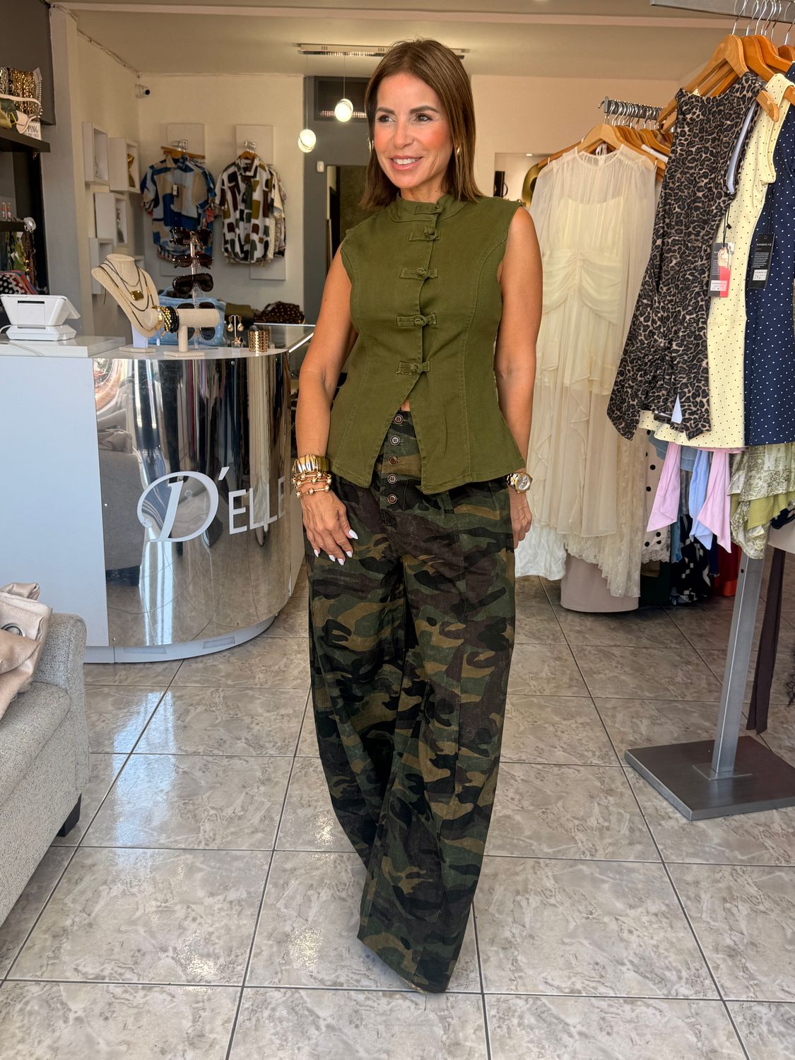 Olive Or Lt Blue Napoleon Denim Vest