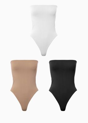 Black, white Or Nude Strapless Bodysuit
