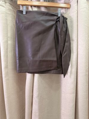 Choco Brown Leather Skirt