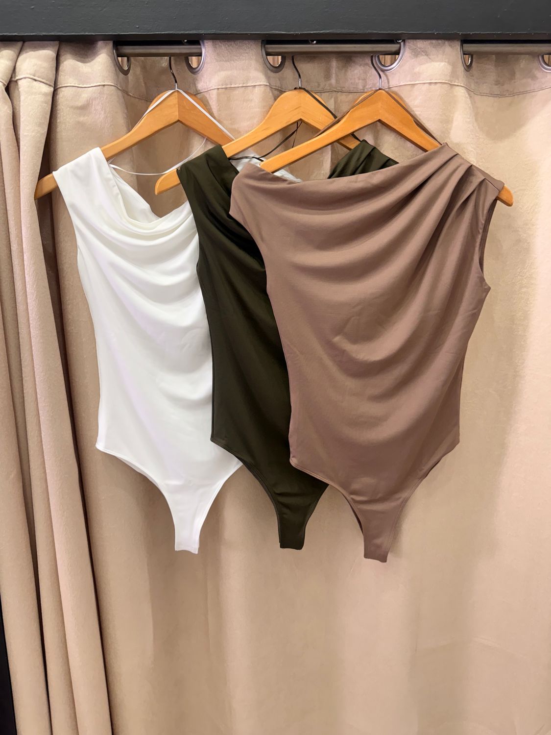 White, Olive Or Soft Brown Bodysuit