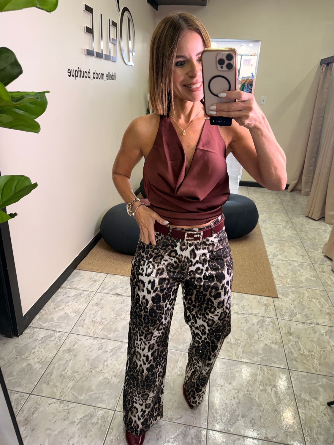 Raisin Satin Top