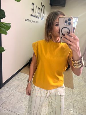 Mustard &amp; Beige Essential Top