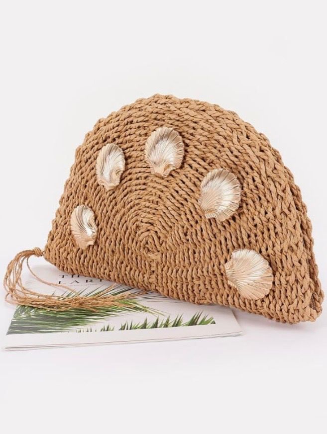 Raffia Gold Detail Clutch