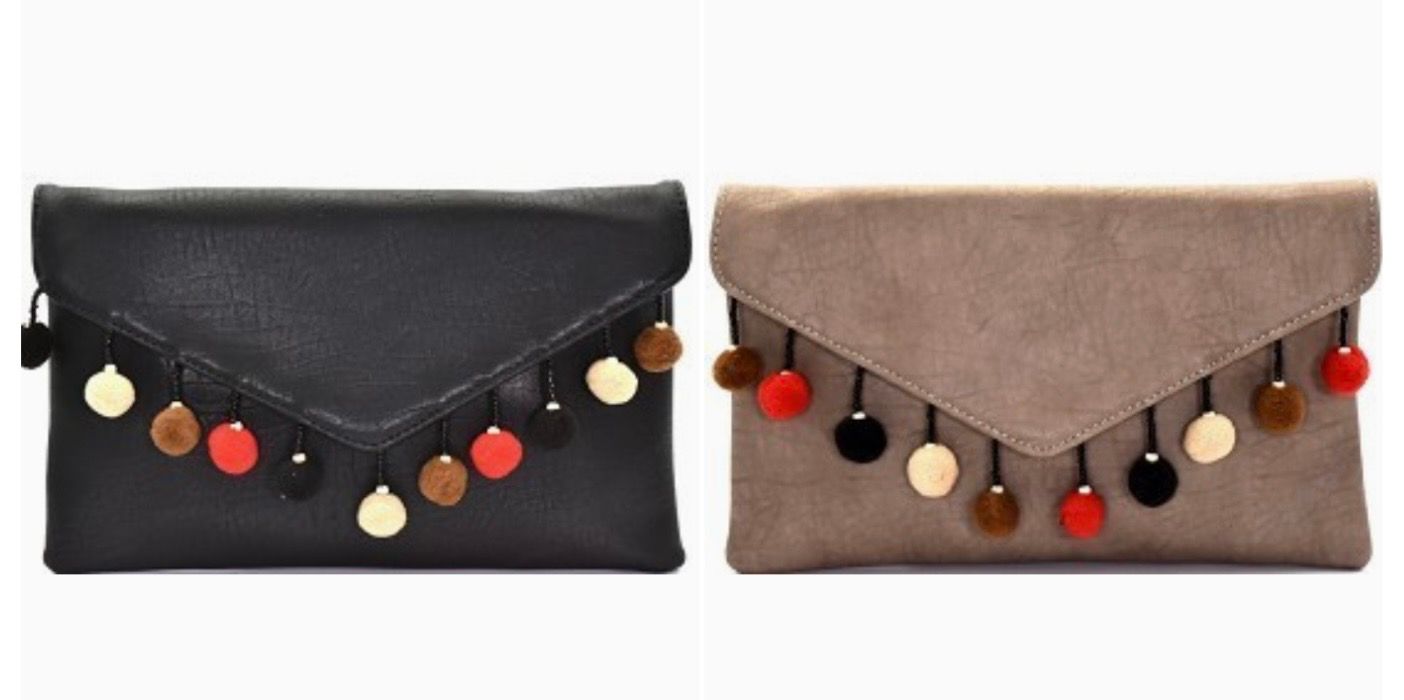 Black Or Taupe Clutch Bag