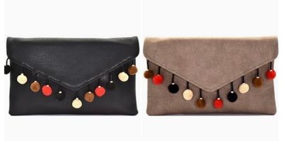 Black Or Taupe Clutch Bag